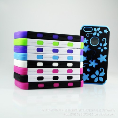 iPhone5硅胶彩绘糖果色夏威夷花图保护套 防滑防摔，缤纷一夏